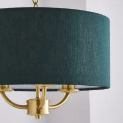 Dunelm Preston Gold Green 3 Light Pendant Fitting -Wall Lights Shop 30730502 alt02