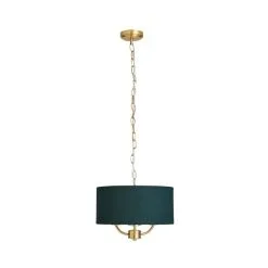 Dunelm Preston Gold Green 3 Light Pendant Fitting -Wall Lights Shop 30730502 alt05