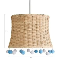 Dunelm Fiesta Rattan Pom Pom Easy Fit Pendant Shade -Wall Lights Shop 30734618 alt07