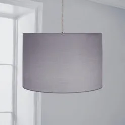 Dunelm Luna Drum Lamp Shade 20cm Dove Grey
