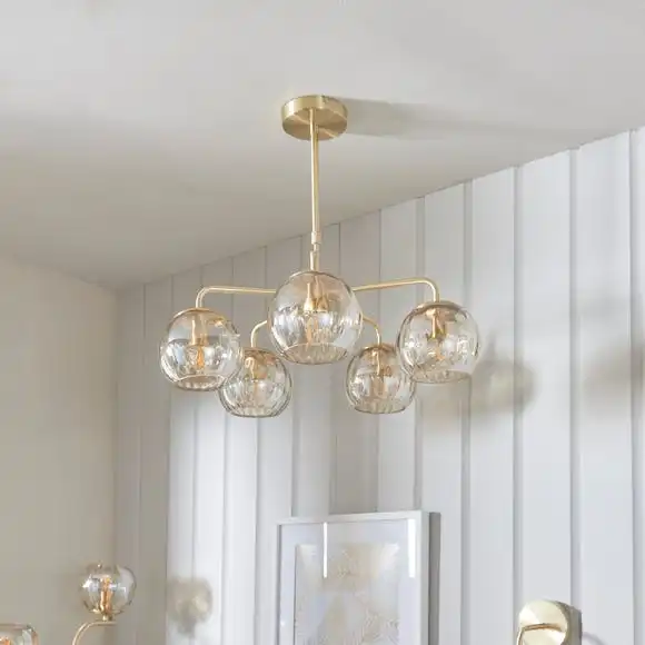Vogue Lighting Vogue Arkoma Glass 5 Light Chandelier 4 Vogue Lighting Vogue Arkoma Glass 5 Light Chandelier - Image 2