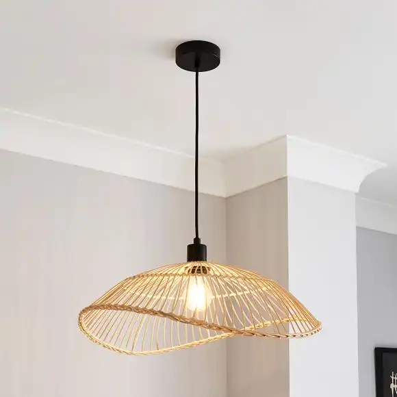 Elements Jaula Rattan 1 Light Ceiling Fitting 3 Elements Jaula Rattan 1 Light Ceiling Fitting