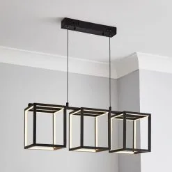 Dunelm Depere 3 Light Integrated LED Black Ceiling Fitting