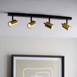 Dunelm Carter 4 Light Gold Spotlight Bar