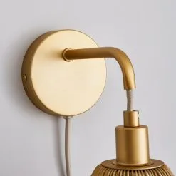 Elements Jaula Gold Easy Fit Plug In Wall Light -Wall Lights Shop 30755627 alt03