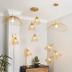 Elements Jaula Gold Easy Fit Plug In Wall Light -Wall Lights Shop 30755627 alt06