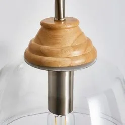 Churchgate Croxton Wood Glass Wall Light -Wall Lights Shop 30755689 alt02