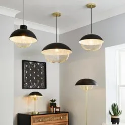 Dunelm Emzo Black Ceiling Fitting 50cm -Wall Lights Shop 30755730 alt06