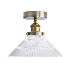 Dunelm Logan Glass 1 Light Satin Nickel Semi Flush Fitting -Wall Lights Shop 30755756 alt05