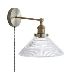 Dunelm Logan Glass Plug In Easy Fit Wall Light -Wall Lights Shop 30755761 alt05