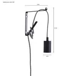 Dunelm Bradford Plug In Flex Set Twin Pack Matt Black -Wall Lights Shop 30762451 alt05