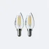 Status 4W Filament SES Candle Bulb 2 Pack -Wall Lights Shop 30767694