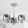 Dunelm Erin Ceiling 3 Light Smoked Ceiling Fitting -Wall Lights Shop 30770082