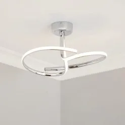 Dunelm Cortez 2 Arm LED Chrome Ceiling Fitting