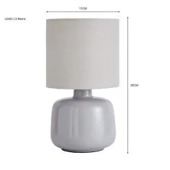Dunelm Oslo Dove Grey Ceramic Table Lamp -Wall Lights Shop 30783575 alt03