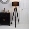 Dunelm Trio Tripod Black And Copper Floor Lamp -Wall Lights Shop 30787667