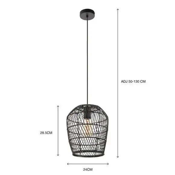 Dunelm Kirra Bathroom 1 Light Pendant Faux Rattan Ceiling Fitting 8 Dunelm Kirra Bathroom 1 Light Pendant Faux Rattan Ceiling Fitting - Image 6