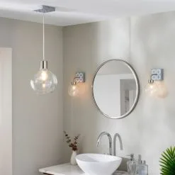Dunelm Geometric Tile Bathroom Wall Light -Wall Lights Shop 30789859 alt04