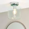 Dunelm Lucia Green Bathroom 1 Light Flush Ceiling Fitting -Wall Lights Shop 30789861