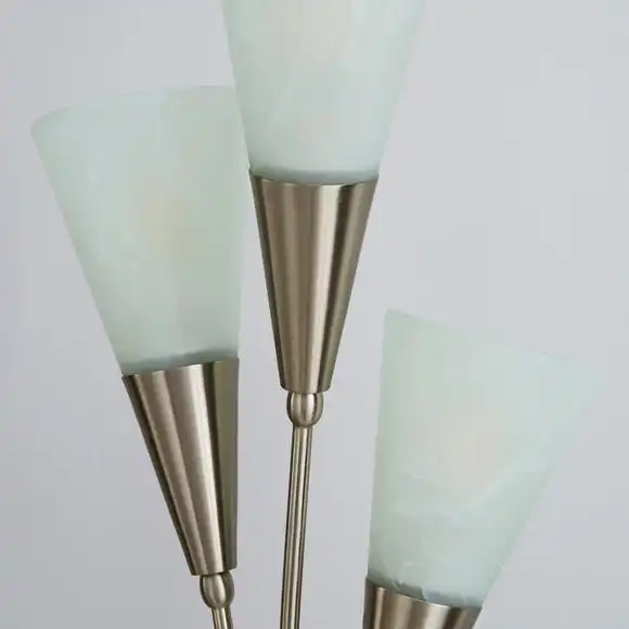 Dunelm Marble Glass Satin Nickel Floor Lamp 5 Dunelm Marble Glass Satin Nickel Floor Lamp - Image 3