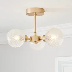 Dunelm Elodie 3 Light Semi Flush Ceiling Fitting