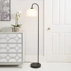 Dunelm Palazzo Black Frosted Floor Lamp