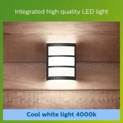 Philips Python Integrated LED Outdoor Wall Light, Cool White -Wall Lights Shop 30838313 alt04