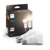 Philips HUE Smart 9.5 Watt ES LED Dimmable GLS Bulb 2 Pack -Wall Lights Shop 30838351
