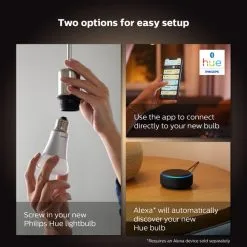 Philips HUE Smart 5.7 Watt SES LED Dimmable Luster Bulb 2 Pack -Wall Lights Shop 30838354 alt04