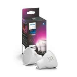 Philips HUE Smart 4.3 Watt GU10 LED Colour Changing Spotlight Bulb 2 Pack