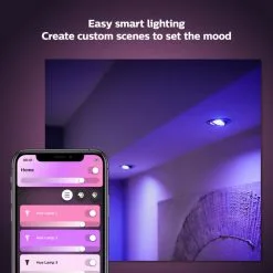 Philips HUE Smart 4.3 Watt GU10 LED Colour Changing Spotlight Bulb 2 Pack -Wall Lights Shop 30838366 alt02